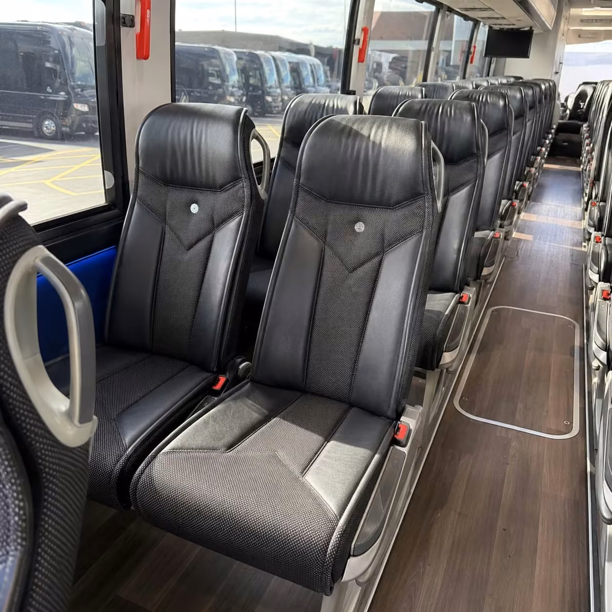 56 passenger charter bus inside