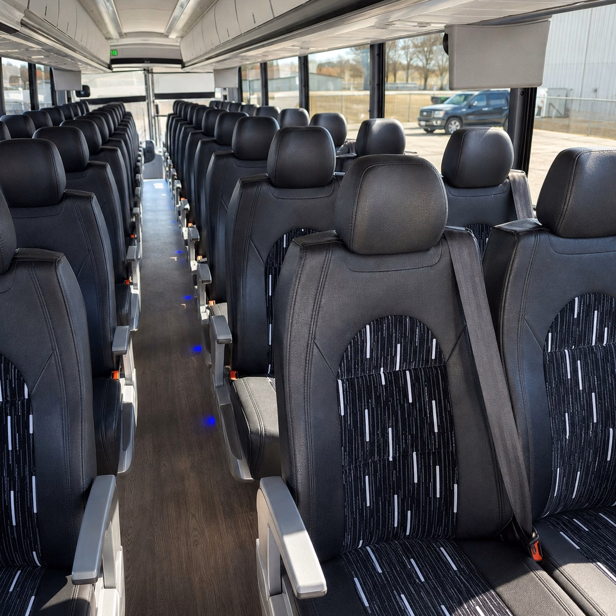 56 passenger charter bus interior